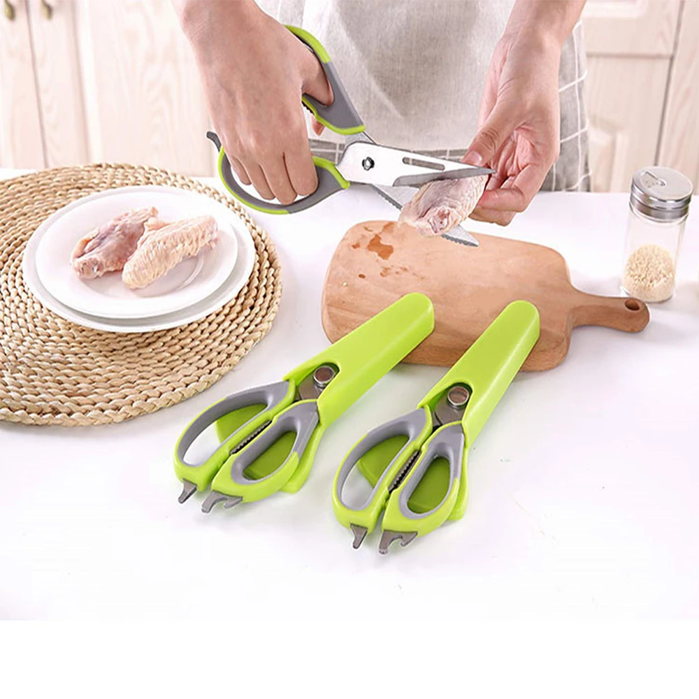 

EZ4U Multifunctional Kitchen Scissors Multipurpose Stainless Steel Shears Scissors Chicken Scissors with Magnetic Holder