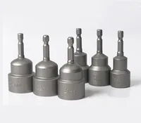 1Pcs 3mm-24mm Hex Socket Sleeve Bit Nut Driver for Power Drills Impact Drivers Hand Drills Tools Parts Length 65mm 1
