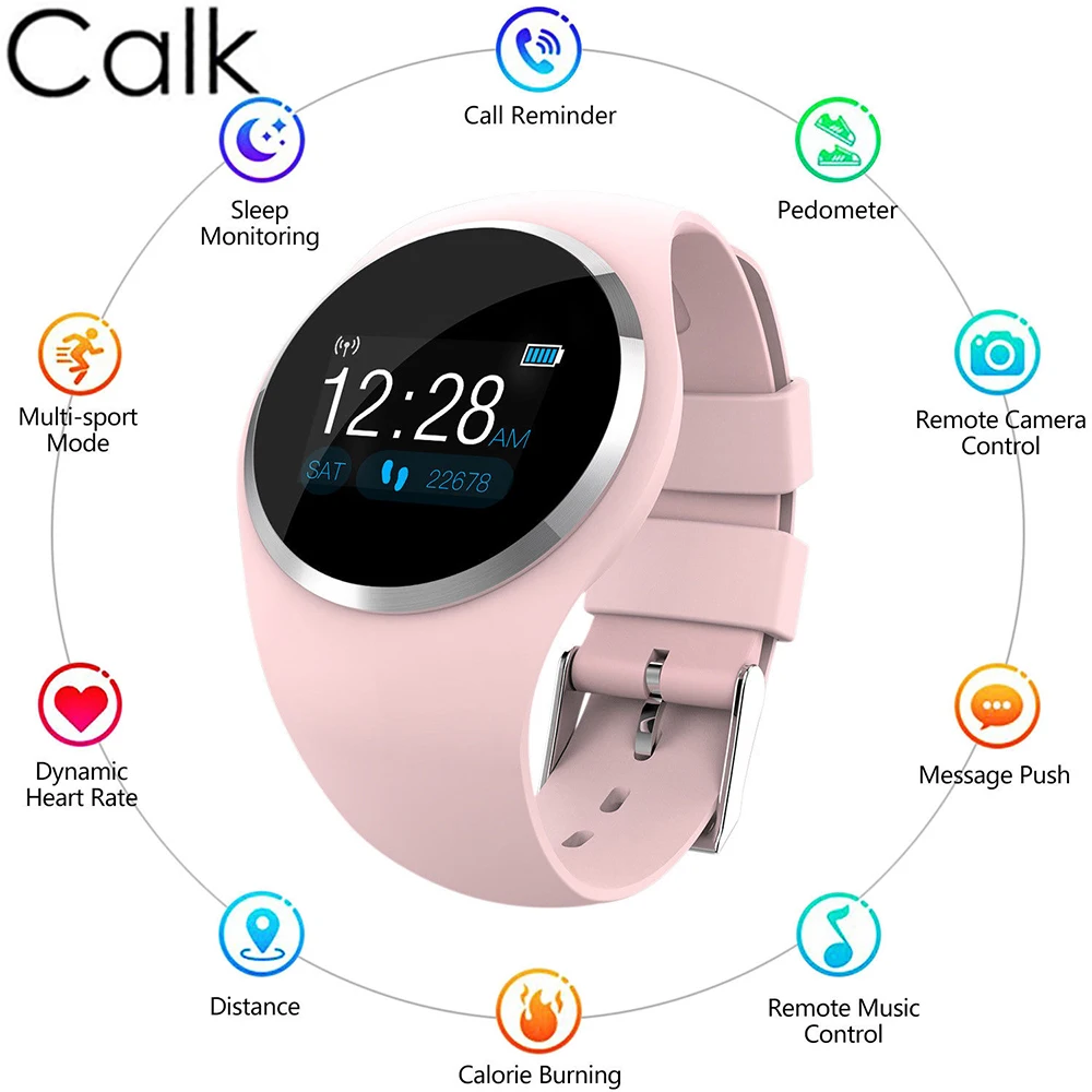 CALK Q1 Смарт часы для женщин IP67 Водонепроницаемый трекер физической активности