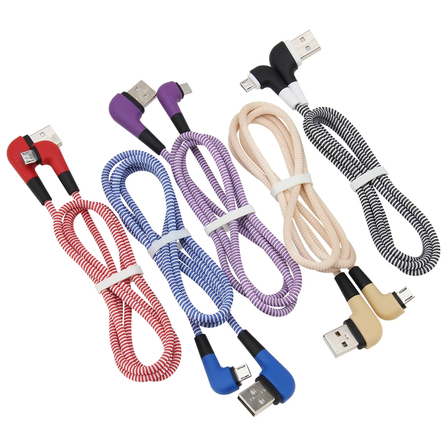 US $206.39 90 Degree Elbow Data Cable Fast Charger USB Cord for Iphone 8 Micro USB Type C for Samsung S7 Xiaomi Redmi 300pcslot