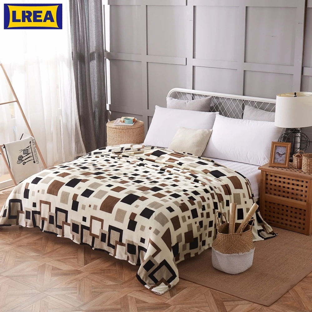 

LREA Soft and comfortable French velvet Bed and sofa Amphibious blankets 4 kinds of size Fashionable style High quality