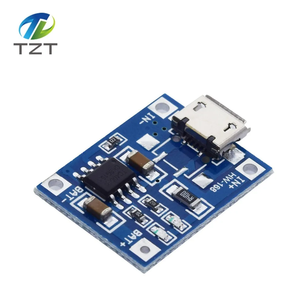 TZT type-c/Micro USB 5 V 1A 18650 TP4056 литиевых модуль зарядного устройства аккумулятора зарядки доска с защитой двойной функции 1A литий-ионный