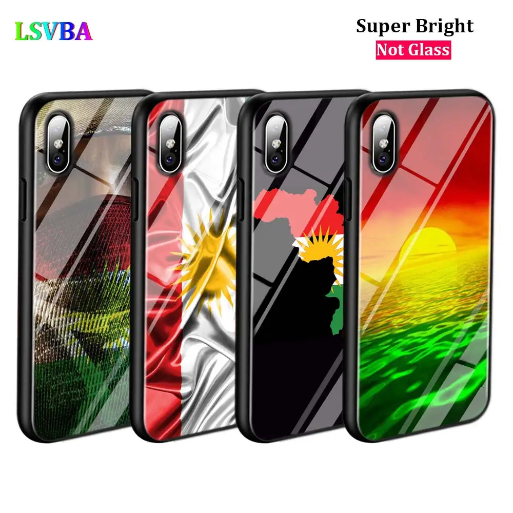 Черный чехол с флагом Курдистана для iPhone 11 11Pro X XR XS Max 8 7 6 6S Plus 5S 5 SE глянцевый