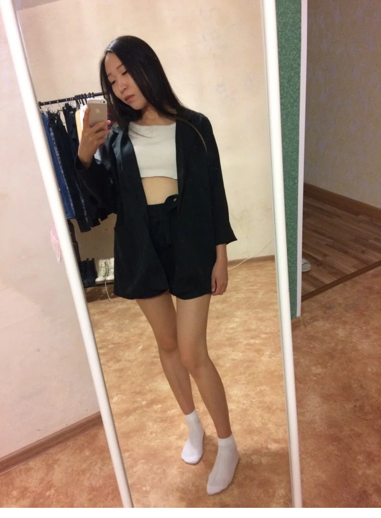 Trytree Spring summer Women two piece set Casual tops + shorts plus size plaid Top Female Office Suit Set Womens 2 Piece Set