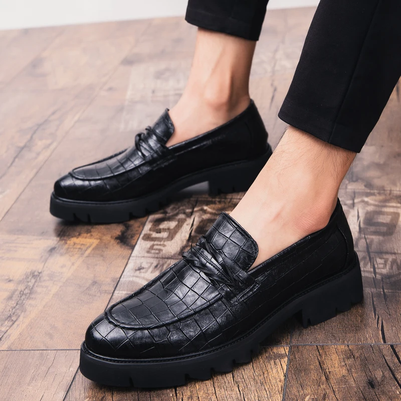 

Men Casual Leather Shoes outdoor slip on Flat Loafer Driving Shoes Spring Autumm Footwear moccasins Work suit party shoes o4
