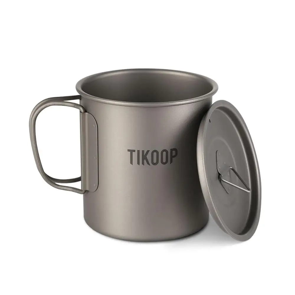 

450ML Pure Titanium Portable Outdoor Hiking Picnic Pot Mug Bowl 3in1 Coffee Reusable Lightweight Climbing Camping Equipment