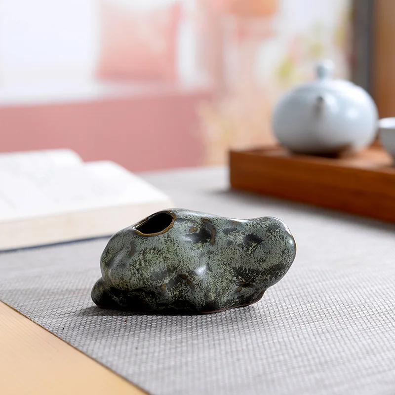 Multi Shape Ceramic Zen Mini Stone Ornaments DIY Home Hydroponic Green Plants Small Vase Living Room Decoration 6