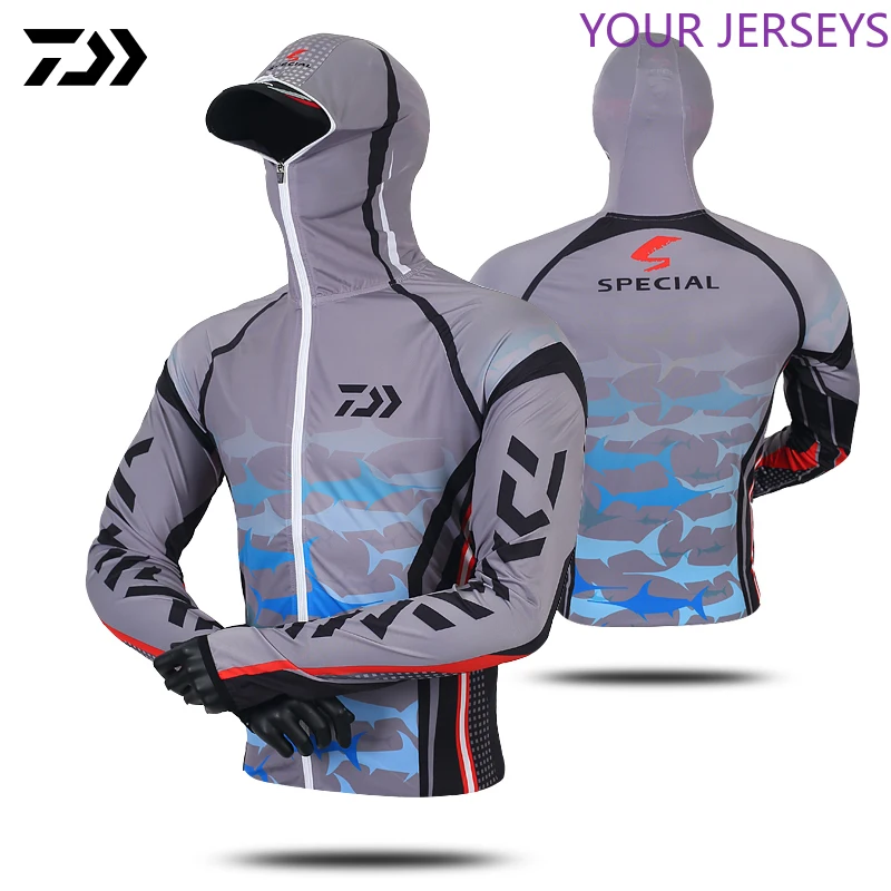 

Daiwa Professional Fishing Hoodie Anti-UV Sunscreen Sun Protection Face Neck Shirt Breathable Quick Dry Clothes Pesca DAIWA