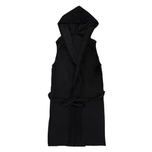 Сексуальные мужские халаты халат пижамы мужское кимоно шелк черный XL