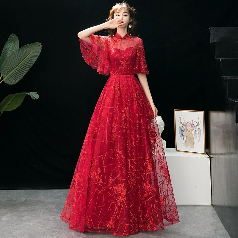 mandarin collar formal dress