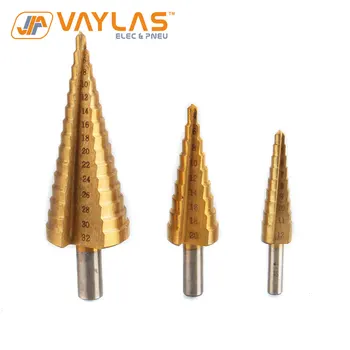 

4-12/20/32mm Titanium Coated Step Drill Bit Drilling Power Tool Accessories For Wood Metal Drilling High Speed Steel