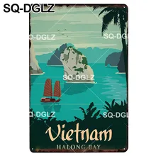 [SQ-DGLZ] вьетнамский город металлические дощечки знаки винтажный домашний декор жестяная барная вывеска тарелки Металлические ремесла живопись художественный плакат