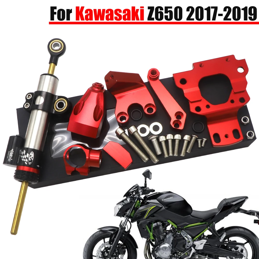 Для Kawasaki Z650 2017-2019 Мотоцикл CNC алюминиевый черный Регулируемый рулевой
