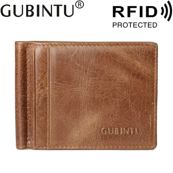 

Gubintu Genuine Leather Wallet Credit Card Cover Men Women Wallet Anti Magnetic Vintage US Dollar Wallet RFID Wallet