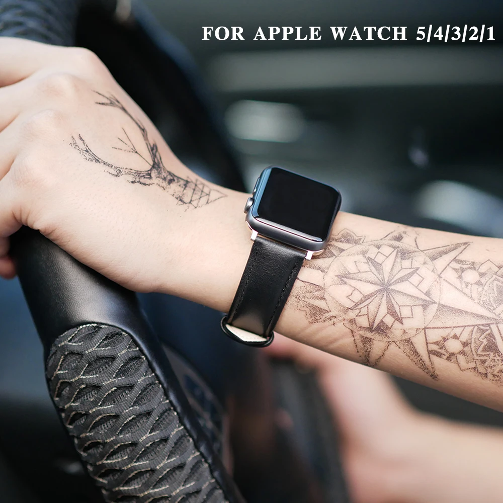 Leather Loop For Apple watch band 5 44mm 40mm iWatch strap series 4 3 2 1 4