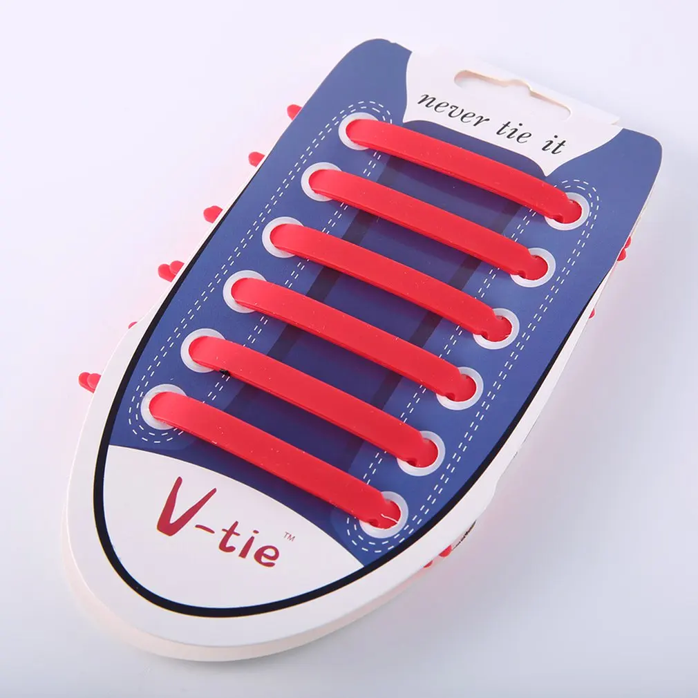 12Pcs/Set Elastic Silicone Shoelaces For Shoes Unisex Creative No Tie Shoe Laces Fashion Men Women Lacing Shoes Rubber Shoelace