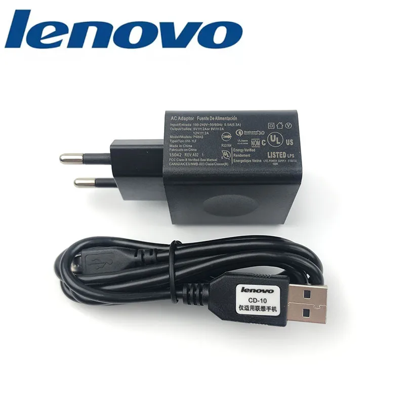 Оригинальное зарядное устройство ЕС lenovo QC 3,0 Быстрая зарядка Usb настенная розетка адаптер для Z6 pro K5 play S5 Pro K6 a536 K3 note p2 vibe p780c - Тип штекера: with micro