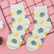 3 пары носков с фруктовым узором, милые теплые дышащие эластичные носки на осень и зиму для женщин SER88