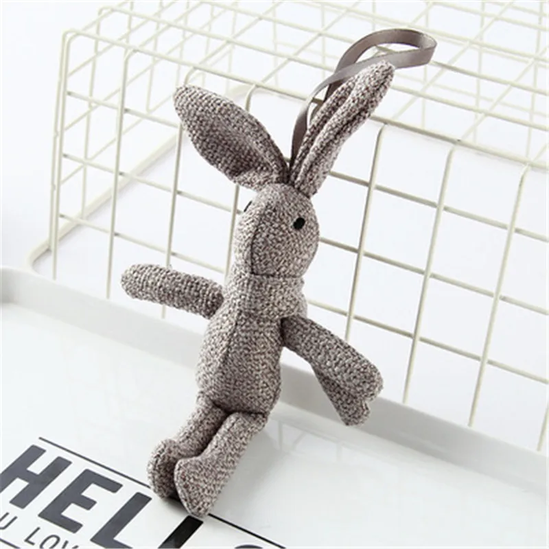 Кролик плюшевый, животное чучело платье брелок для ключей кролик игрушка, Детские вечерние плюшевые игрушки, букет плюшевые куклы - Цвет: Темно-серый