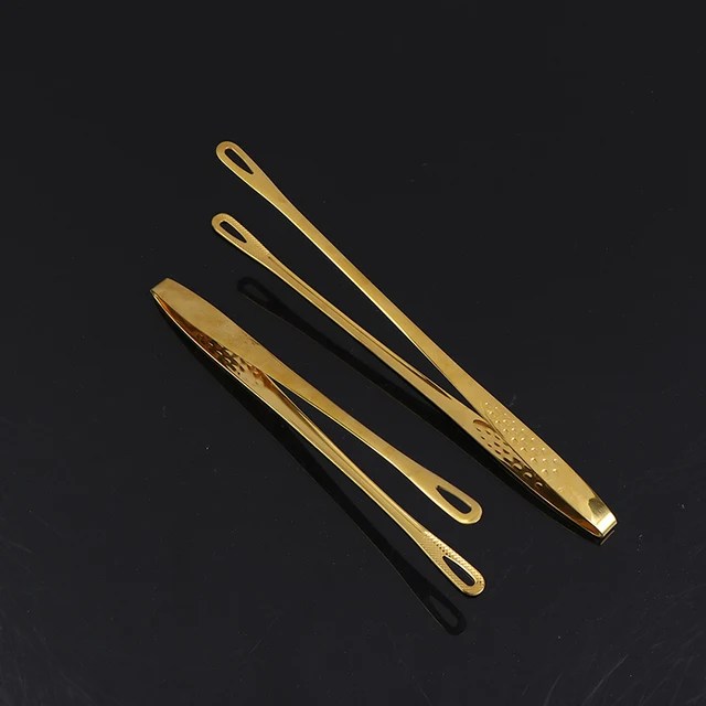 Arany Rozsdamentes Acél Fogófogók Hosszú Fogantyú Nem Csúszás Nélküli Grillező Fogók Steak - Image 5
