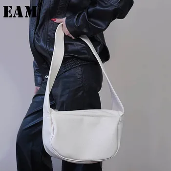 

[EAM] Women New Pu Leather White Black Split Big Size Personality Accessories Fashion Tide All-match Spring Autumn 2020 1W422