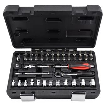 

46PCS Mini 1/4 ratchet wrench set socket bits Car Auto Repair hand Tools Wrench Set Spanner Combination Tool Kit High quality