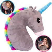 Baby Kid Travel Unicorn Pillow Children Head Neck Support Protect Car Seat Belt Pillow Shoulder Safety Strap Cute Animal Cushion 2