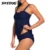 Купальники Женские Твердые Треугольник Две Части Купальник Ruched Танкини Плюс Размер Купальник Крест Старинные Животик Контроль Боди