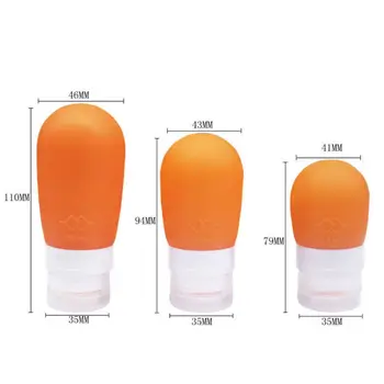 

Portable Travel Bottles Set Proof Squeezable Silicon Tubes Travel Size Toiletrie 896D