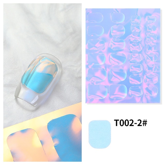 Aurora Ice Cube Cellophane Large Transfer Papers Dreamy Transparent Laser Shiny Candy Sticker for Nail Art Decal 10.8*8.5cm