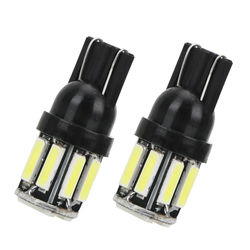 Белый FORAUTO 1 пара T10 W5W 7020 10SMD Приборная панель автомобиля лампа для чтения свет сигнальные лампы белые лампы для габаритных огней - Испускаемый цвет: Белый