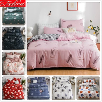 

Pink AB Double Side Duvet Cover Bedding Set Adult Kids Child Bed Linen Single Twin Queen King Size Bed Linen Bedspread 150x200cm