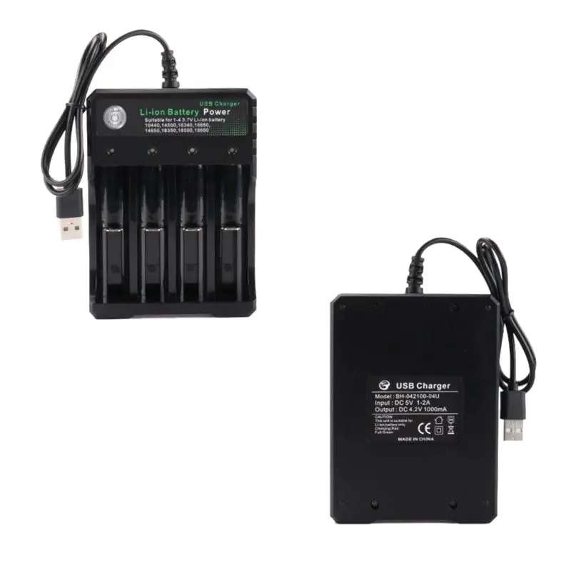 

3.7V 18650 4 Slots Charger Portable 18350 16340 14500 USB Interface Intelligent Vape Independent Li-ion Battery Charging Device