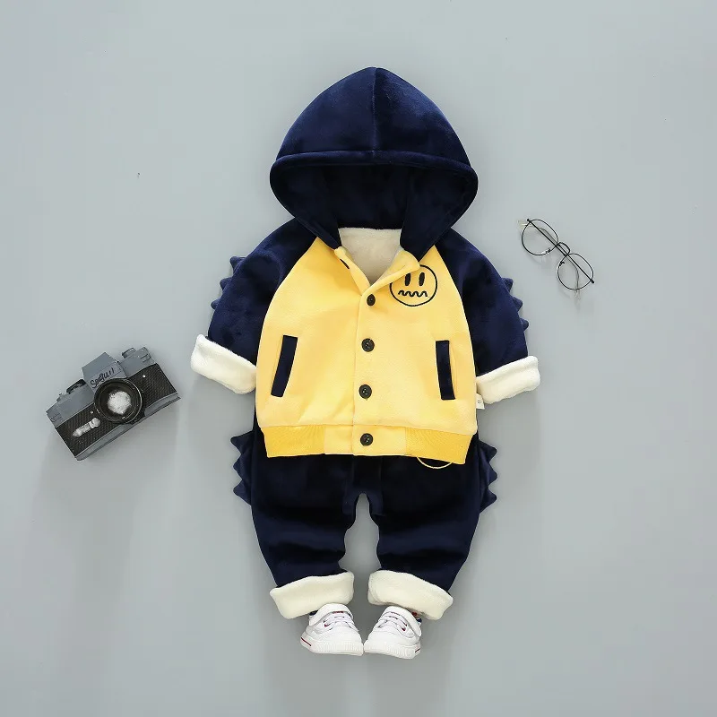 

Children Korean-style Thick Winter 2018 New Style Sable Fur GIRL'S Suit Children BOY'S plus Velvet Warm Clothes