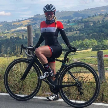 

kafitt Thin long sleeve skinsuit 2019 women's cycling jersey road bike clothes triathlon pro team clothing sexy suit jumpsuit