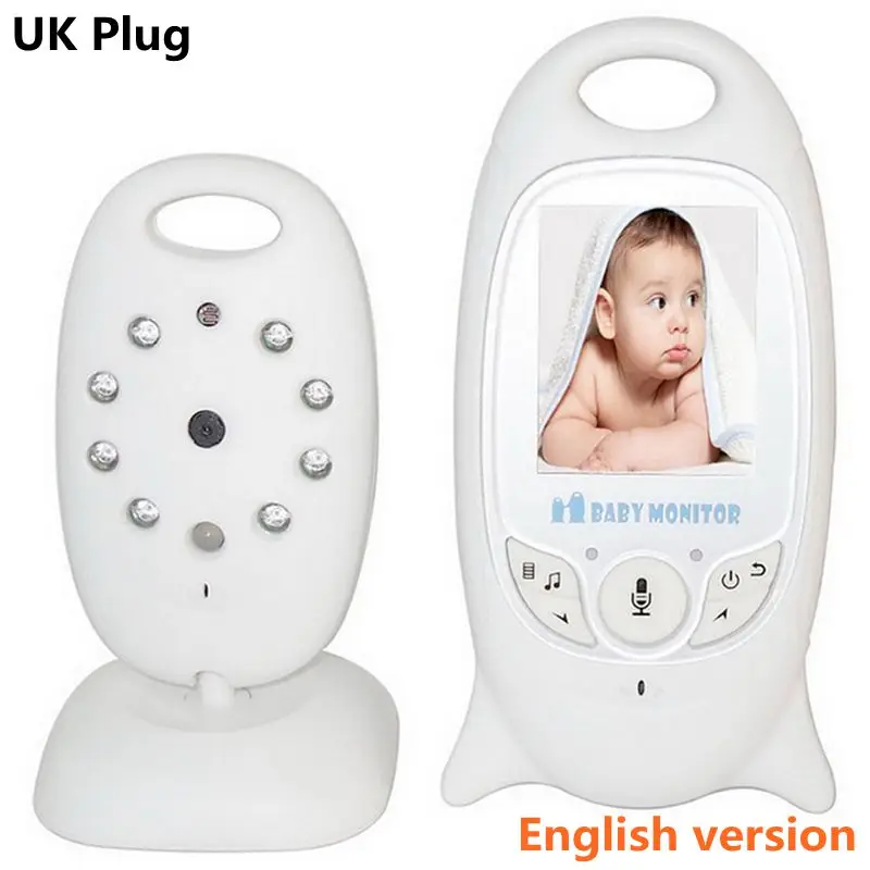 UK Plug Беспроводной цветной видеоняня с высоким разрешением для новорожденных, няня, камера безопасности, ночное видение, температура с колыбельной, уход за ребенком - Цвет: UK Plug