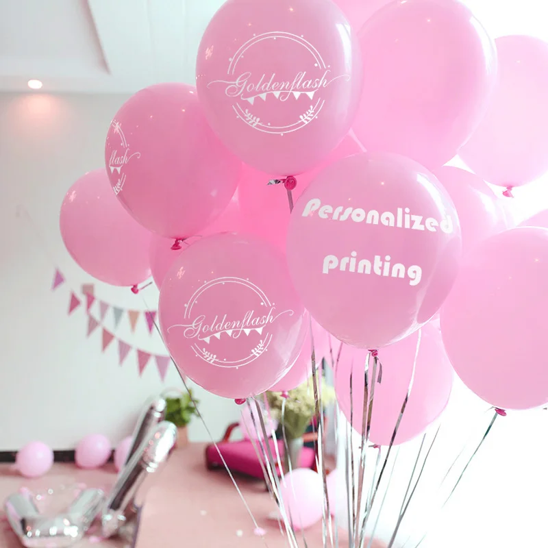 

Custom matt balloons 100 200 500 1000 pieces personalized monochrome printed text logo