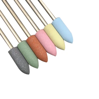 

6Pcs/Set Rubber Silicon Nail Drill Milling Cutter For Manicure Bit Flexible Polisher Machine Electric Nail File Art Tools