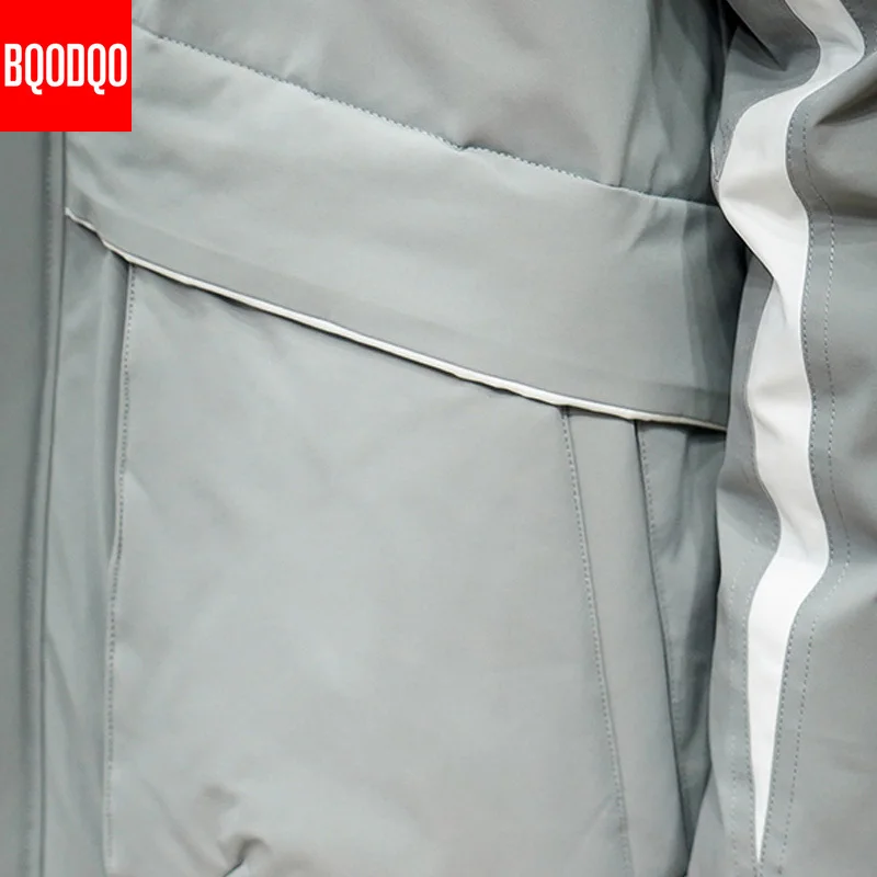 Winter Thick Hooded Jackets Parka Men Military Silk-Like Cotton Oversized Japanese Loose Coat Hip Hop Streetwear Men's Overcoat