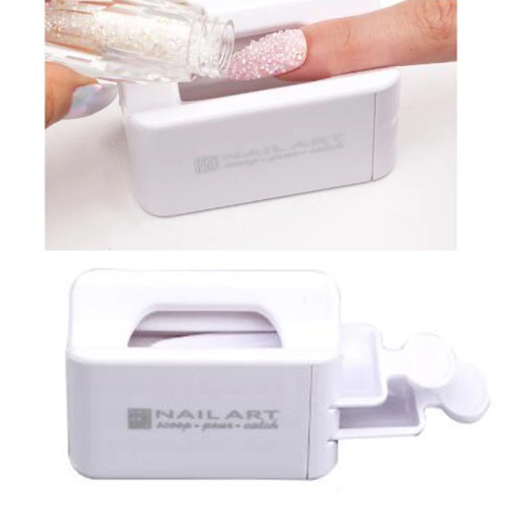New Dipping Powder Recycling Tool Nail Sequin Glitter Recycling Box Nail Art Tray Holders