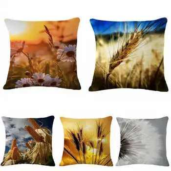 

Crops Wheat Dandelion Throw Cover Case 45x45cm Pillow For Home Office Decor Pillow Case