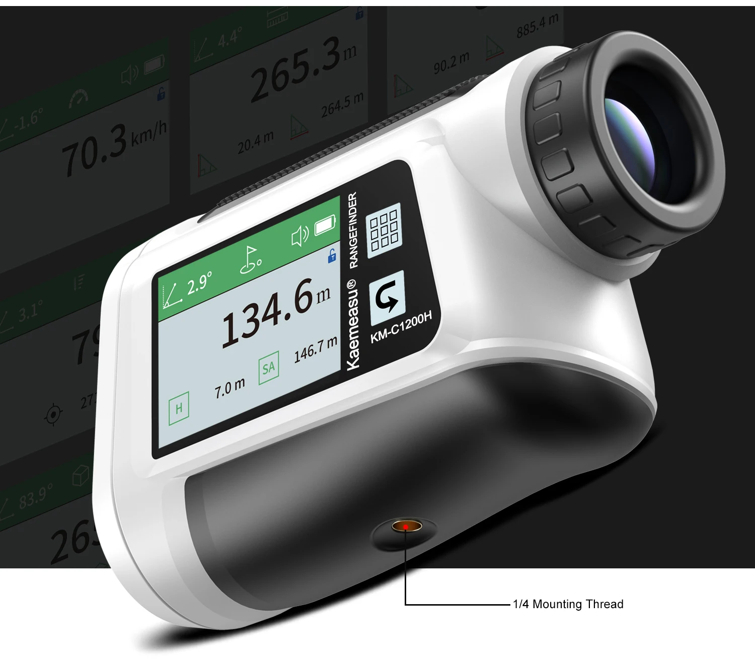 LCD Laser Rangefinder Telescope Hunting Outdoor Golf Voice Caddy Tape Measure Range Finder Case Roulette