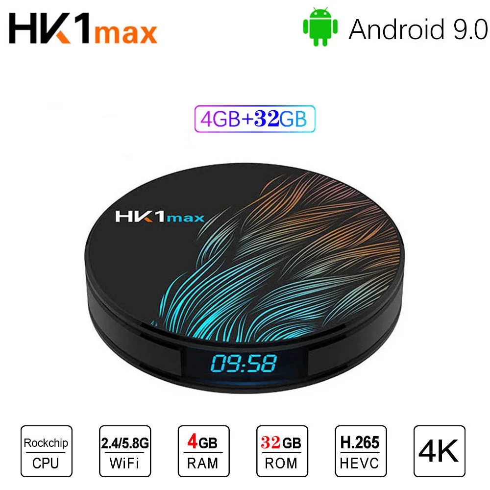 Hk1 Max Smart IPTV Box android 9,0 4G 32G Rk3318 H.265 wifi 1080p USB3.0 BT4.0 4K телеприставка Android 9 лучше, чем H96 max X96