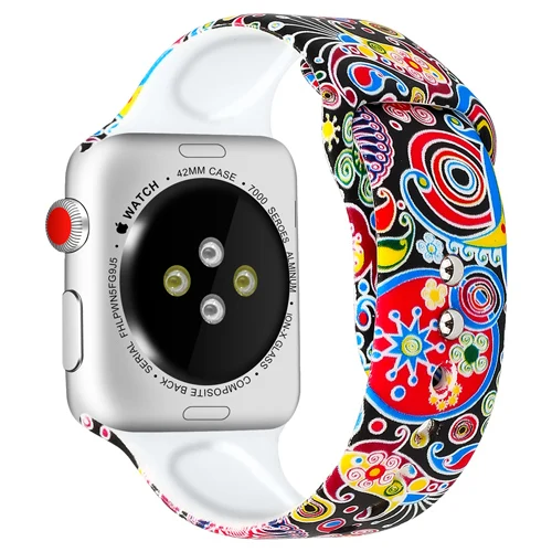 Силиконовый ремешок для Apple watch 5 4 3 2 44 мм 40 мм iwatch ремешок 38 мм 42 мм Рождественский ремешок для часов браслет 44/40/42/38 - Цвет ремешка: 1