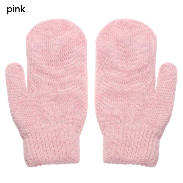 Double-layer Rabbit Hair Gloves Female Winter Korean Version of Solid Color All Fingers Winter Women Gloves Girls Mittens