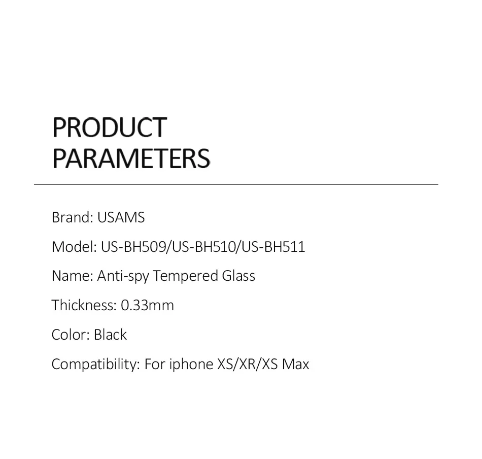 USAMS 9H полное надежное закаленное стекло для iPhone Xs XR XS Max антишпионские блики ползучие 0,33 мм Ультра тонкая защитная пленка для экрана
