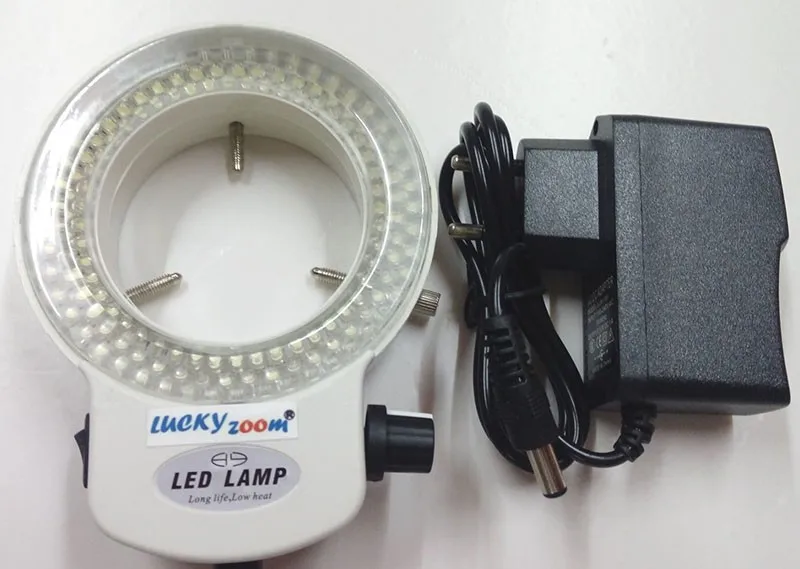 Adjustable 144 LED Microscope Light Black/White Backlight for Microscope Ring Lamp For Industry Stereo Microscopio EU/US/RU Plug