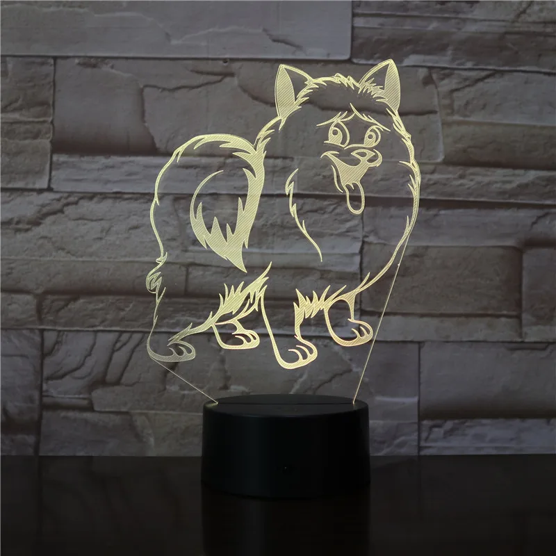 Papillon Собака Щенок RGB 3D светодиодный настольный светильник ночник USB настольная лампа дистанционное управление домашний Декор Рождественский подарок для детей Прямая поставка