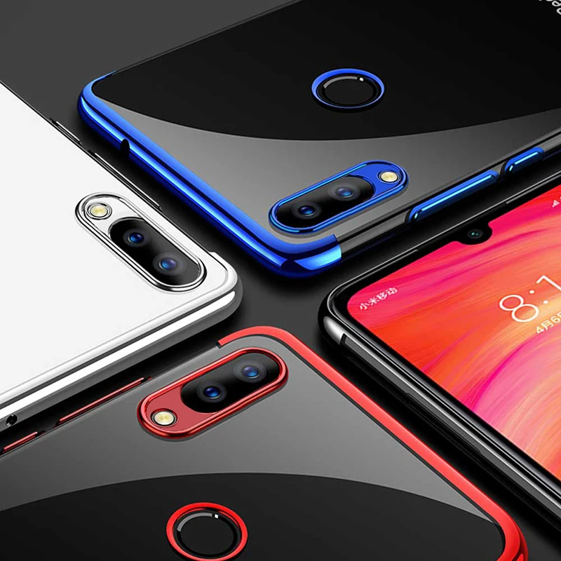 Чехол для Xiaomi Redm 7A на Xiomi Xiaomi Redmi 7, роскошный Прозрачный бампер, ТПУ, силиконовые чехлы с покрытием, Redmi7 7A Fundas