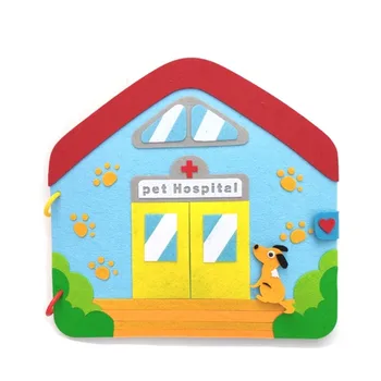 

DIY Crafts For Kids Pet Hospital Picture Book Montessori Kid's Early Education Book Mom Sewing Quiet Book Baby Toy Felt Kit Gift
